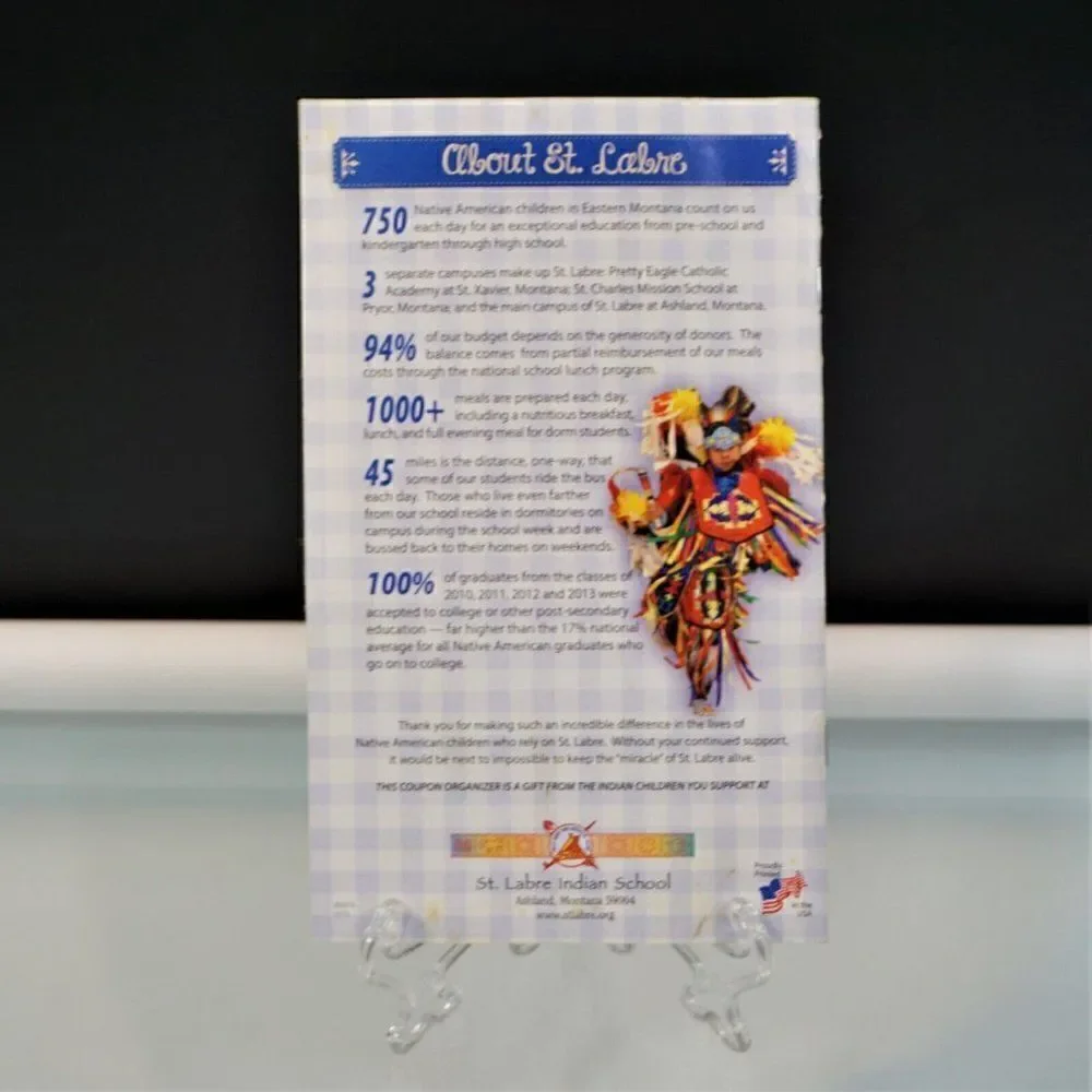 Coupon Holder 8 Pockets Organizer St Labre Indian School Advertising Recipes